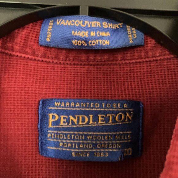 Pendleton Mens Broadway Vancouver Shirt SET OF 2 Shirts Size Small Red FA EXC - Picture 4 of 12